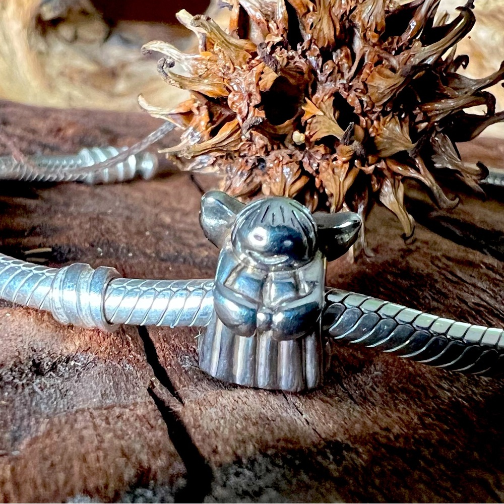 Authentic Pandora Charm Angel of Hope Bead Retired Silver Christmas Religious